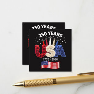 Usa 250th Anniversary American Flag 250 Years Enclosure Card