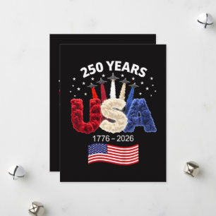 Usa 250th Anniversary American Flag 250 Years Holiday Card