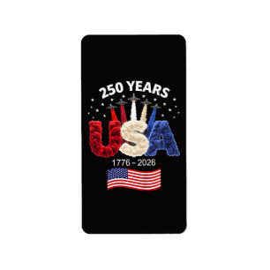 Usa 250th Anniversary American Flag 250 Years Label