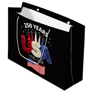 Usa 250th Anniversary American Flag 250 Years Large Gift Bag