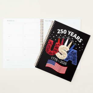Usa 250th Anniversary American Flag 250 Years Planner