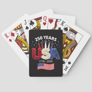 Usa 250th Anniversary American Flag 250 Years  Playing Cards