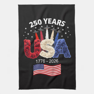 Usa 250th Anniversary American Flag 250 Years Tea Towel