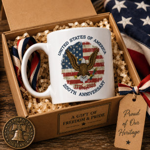 USA 250th Anniversary Bald Eagle 1776-2026 Heritag Coffee Mug