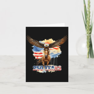 USA 250th Anniversary Bald Eagle Clydesdale Horse Card