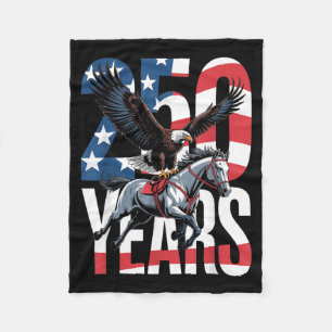 USA 250th Anniversary Bald Eagle Clydesdale Horse Fleece Blanket