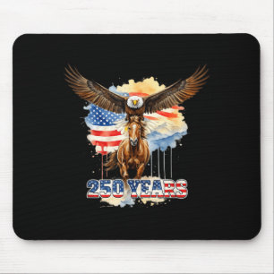 USA 250th Anniversary Bald Eagle Clydesdale Horse Mouse Pad