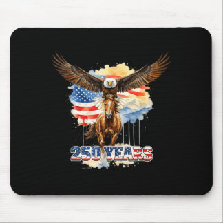 USA 250th Anniversary Bald Eagle Clydesdale Horse Mouse Pad