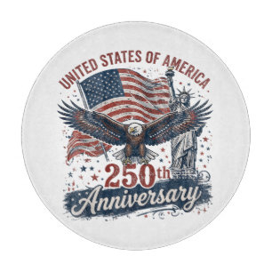 USA 250th Anniversary Bald Eagle Statue of Liberty Cutting Board