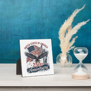 USA 250th Anniversary Bald Eagle Statue of Liberty Plaque