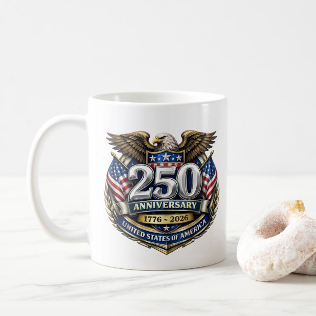 USA 250th Anniversary Coffee Mug (With Donut)