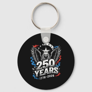 Usa 250th Anniversary Eagle 1776-2026 Patriotic Key Ring