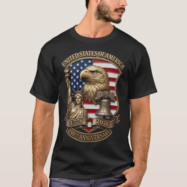 USA 250th Anniversary Eagle Patriotic 1776-2026 T-Shirt (Front)