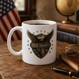 USA 250th Anniversary Eagle Shield Heritage Coffee Mug