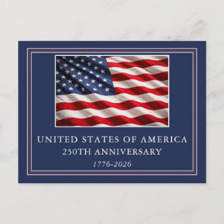 USA 250th Anniversary Elegant Patriotic Postcard