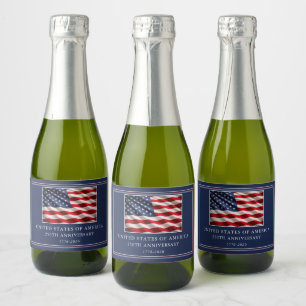 USA 250th Anniversary Elegant Patriotic Sparkling Wine Label