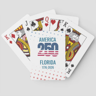 USA 250th Anniversary Florida Stars Stripes Beach  Playing Cards