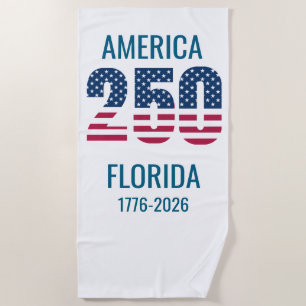 USA 250th Anniversary Florida Stars Stripes Beach  Towel