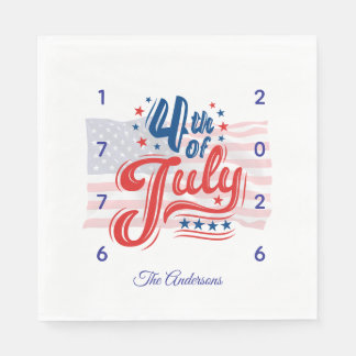 USA 250th Anniversary Fourth Of July Napkin