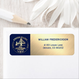 USA 250th Anniversary Golden Gate design return Address Label