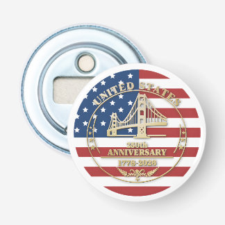 USA 250th Anniversary Golden Gate Patriotic Flag Bottle Opener