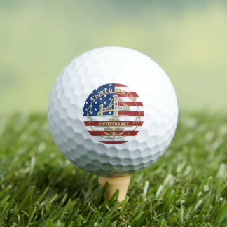 USA 250th Anniversary Golden Gate Patriotic Flag Golf Balls