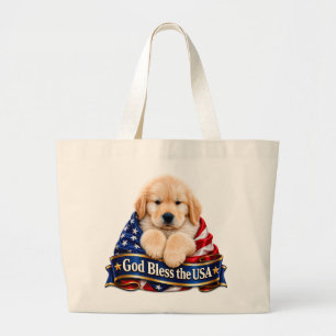 USA 250th Anniversary Golden Retriever Large Tote