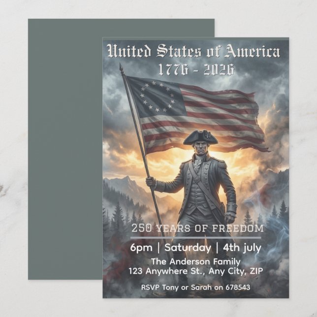 USA 250th Anniversary Historical   Invitation (Front/Back)