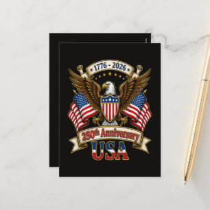 USA 250th Anniversary Holiday Postcard