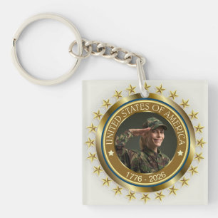 USA 250th Anniversary I Patriotic 1776-2026 Key Ring