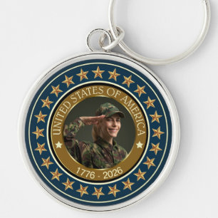 USA 250th Anniversary I Patriotic 1776-2026 Key Ring