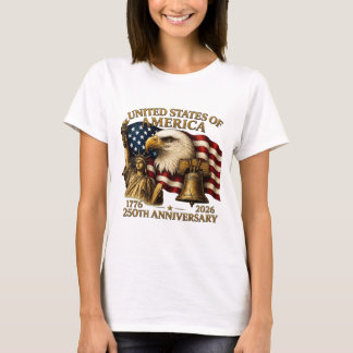USA 250th Anniversary Liberty Eagle Bell T-Shirt