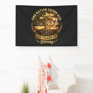 USA 250th Anniversary One Nation Under God Banner
