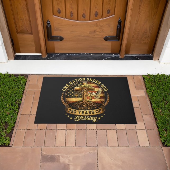 USA 250th Anniversary One Nation Under God Doormat (Outdoor)
