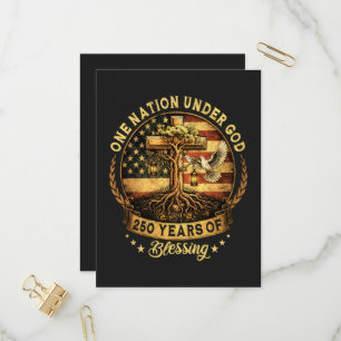 USA 250th Anniversary One Nation Under God Invitation Postcard