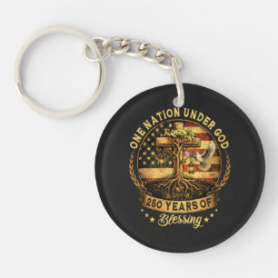 USA 250th Anniversary One Nation Under God  Key Ring
