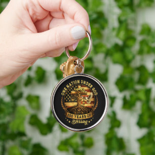 USA 250th Anniversary One Nation Under God  Key Ring