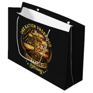 USA 250th Anniversary One Nation Under God Large Gift Bag