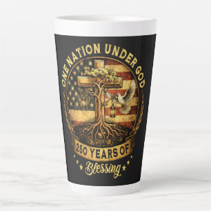 USA 250th Anniversary One Nation Under God Latte Mug