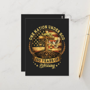USA 250th Anniversary One Nation Under God Postcard