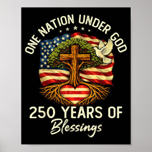 USA 250th Anniversary One Nation Under God Poster