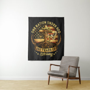 USA 250th Anniversary One Nation Under God Tapestry