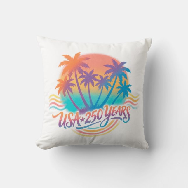 USA 250th anniversary Palm Trees  Cushion (Front)