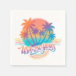 USA 250th anniversary Palm Trees  Napkin