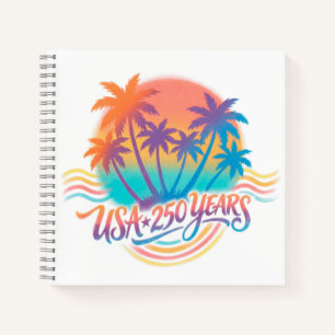 USA 250th anniversary Palm Trees Notebook