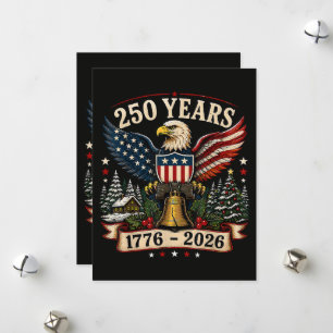USA 250th Anniversary Patriotic Christmas Eagle Holiday Card