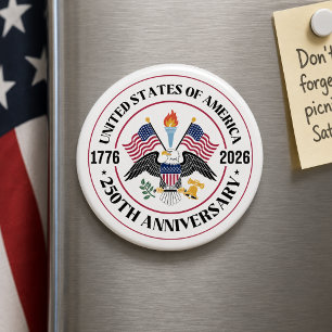 USA 250th Anniversary Patriotic Eagle Emblem Magnet