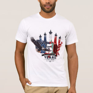 USA 250th Anniversary Patriotic Eagle Fighter Jet  T-Shirt