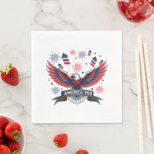 USA 250th Anniversary Patriotic Eagle Firecracker  Napkin