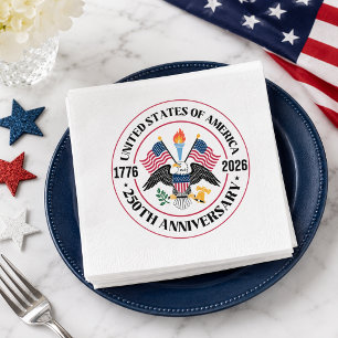 USA 250th Anniversary Patriotic Eagle Seal Napkin
